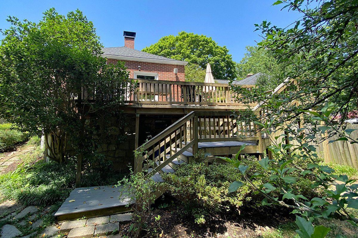 Atlanta backyard with active drainage and flooding issues